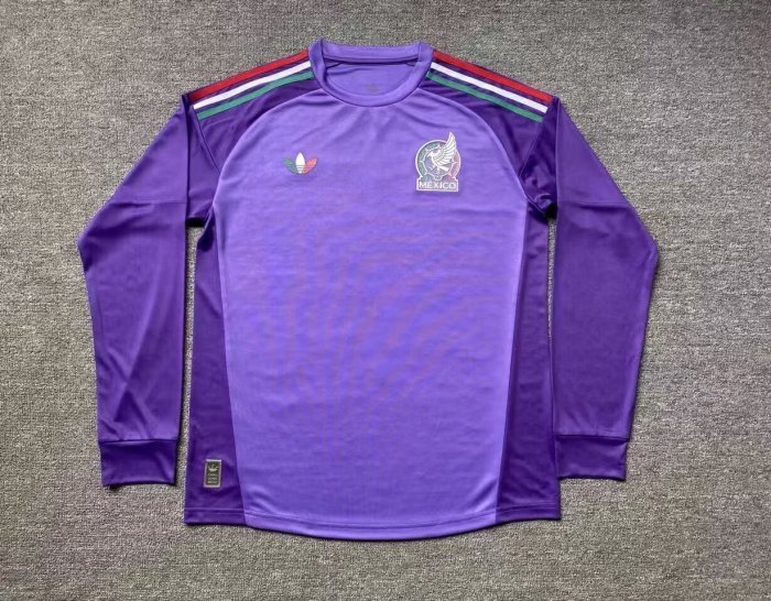 Long Sleeve Fan Version 2026 Mexico Purple Goalkeeper Soccer Jersey Football Shirt