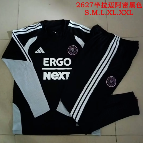 Youth 2026-2027 Inter Miami Black Soccer Training Sweater and Pants Child Football Kit