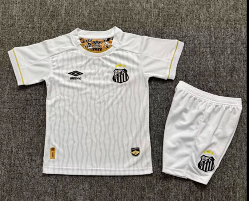 Youth Uniform Kids Kit 2026-2027 Santos Home Soccer Jersey Shorts Child Football Set