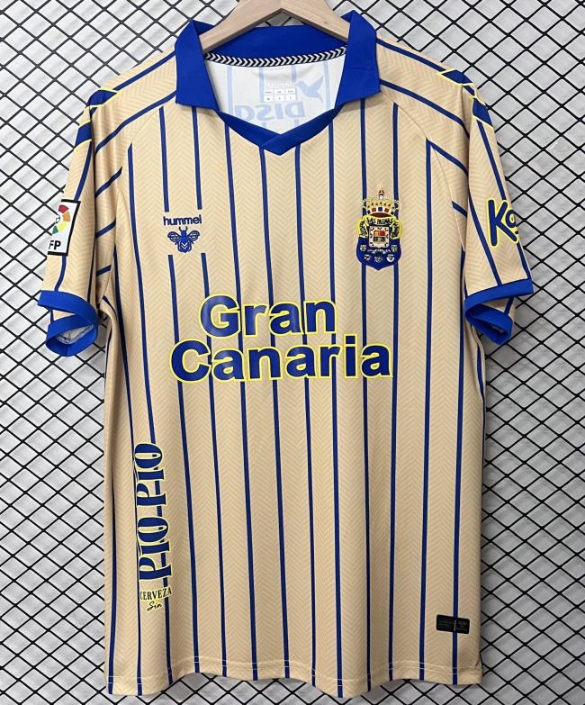 with LFP Patch Fan Version 2025-2026 Las Palmas Retro Model Soccer Jersey Football Shirt