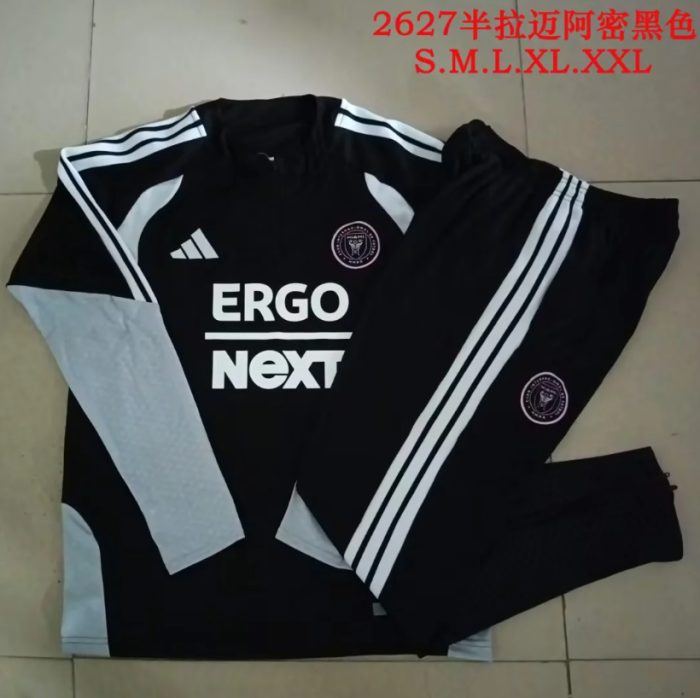 2026-2027 Inter Miami Black Soccer Training Sweater and Pants Football Kit