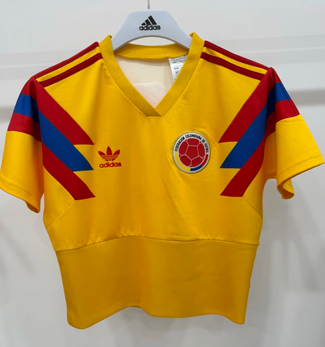 Retro Model Women 1990 Colombia 10 Home Crop Soccer Shirt Girl Football Jersey
