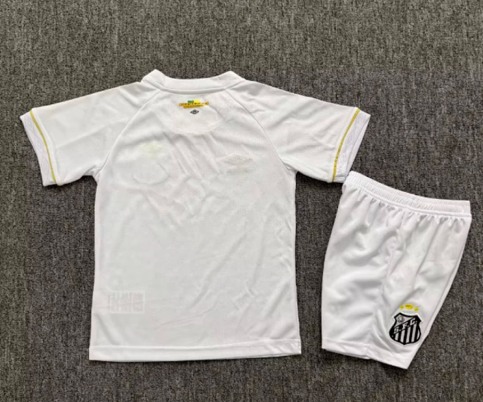 Youth Uniform Kids Kit 2026-2027 Santos Home Soccer Jersey Shorts Child Football Set