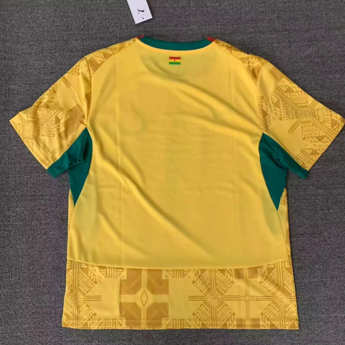 Fan Version 2026 Ghana Away Yellow/Green Soccer Jersey Football Shirt