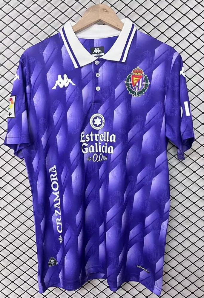 with LFP Patch Fans Version 2025-2026 Real Valladolid Retro Model Purple Soccer Jersey