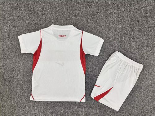 Youth Uniform Kids Kit 2026 Turkey Home Soccer Jersey Shorts Child Football Set