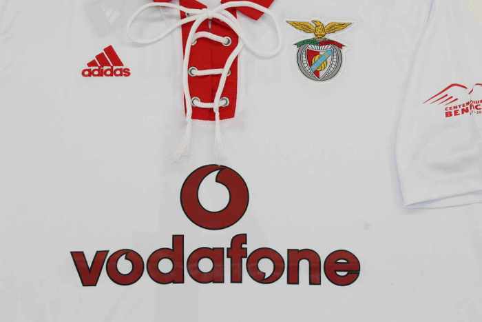 Retro Jersey 2004-2005 Benfica LUISAO 4 Away White Soccer Jersey Vintage Football Shirt
