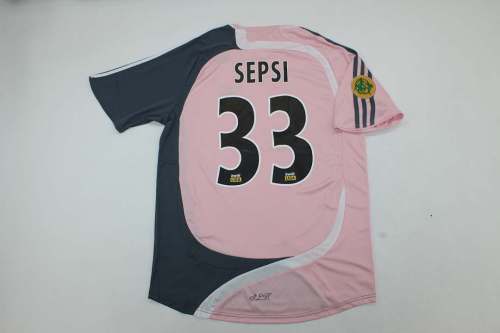 with Patch Retro Jersey 2007-2008 SL Benfica SEPSI 33 Away Pink Soccer Jersey Vintage Football Shirt