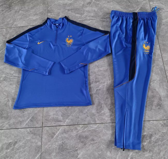 2026-2027 France Blue Soccer Training Sweater and Pants Football Kit
