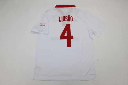 Retro Jersey 2004-2005 Benfica LUISAO 4 Away White Soccer Jersey Vintage Football Shirt