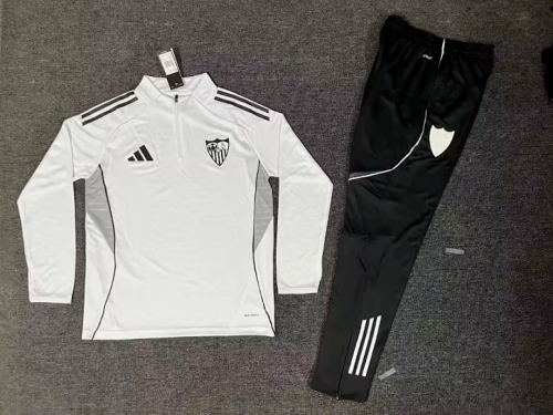 2026-2027 Sevilla White Soccer Training Sweater and Pants Football Kit