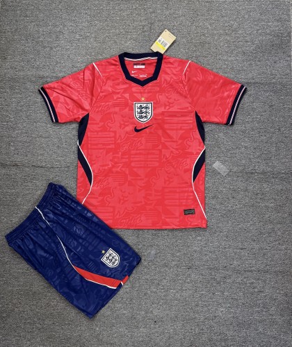 Adult Uniform 2026 England Away Red Soccer Jersey Shorts Men's Football Set