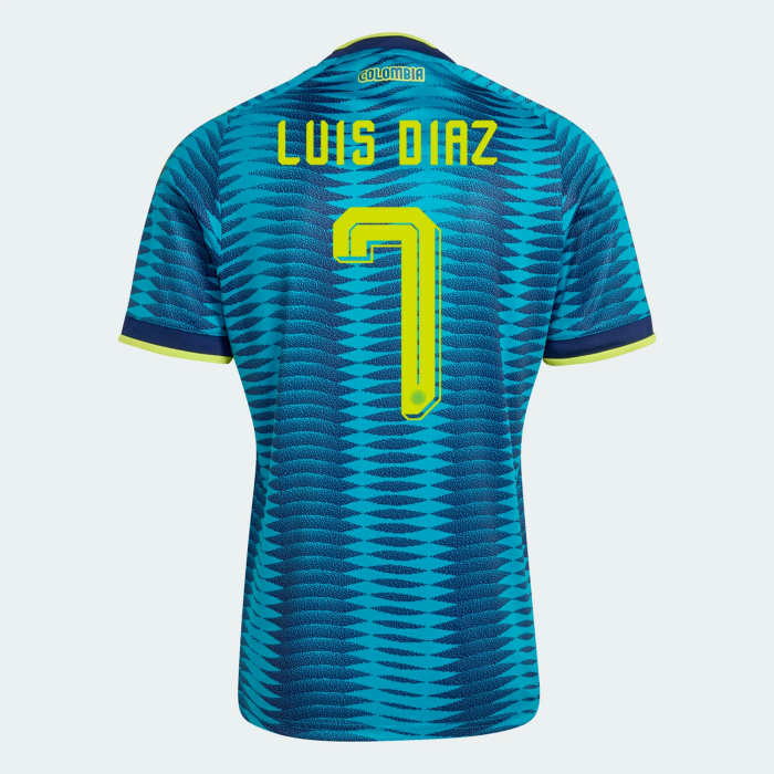Fan Version 2026 Colombia #7 LUIS DIAZ,#23 SANCHEZ,#6 RICHARD RIOS,#19 SUAREZ,#2 D. MUNOZ,#10 JAMES Away Soccer Jersey Columbia Camisetas de Futbol