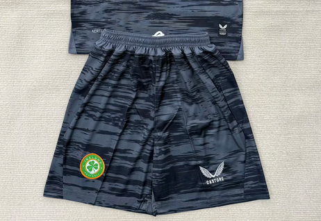 Fan Version 2026 Ireland Black Grey Goalkeeper Soccer Shorts Football Shorts