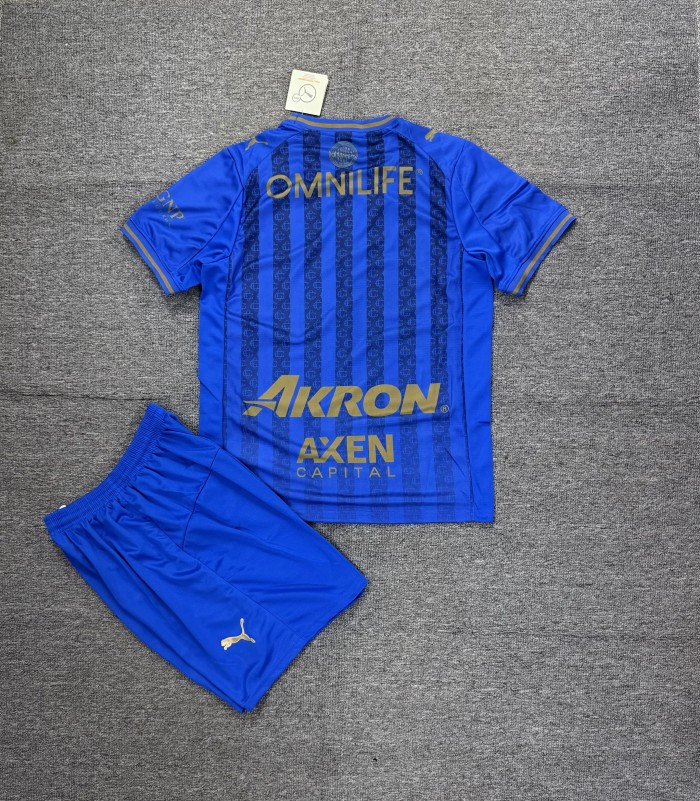 Adult Uniform 2025-2026 Chivas Third Away Blue Soccer Jersey Shorts Football Kit