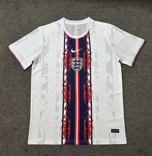 Fan Version 2026 England White/Blue/Red Soccer Pre-match Jersey Football Shirt