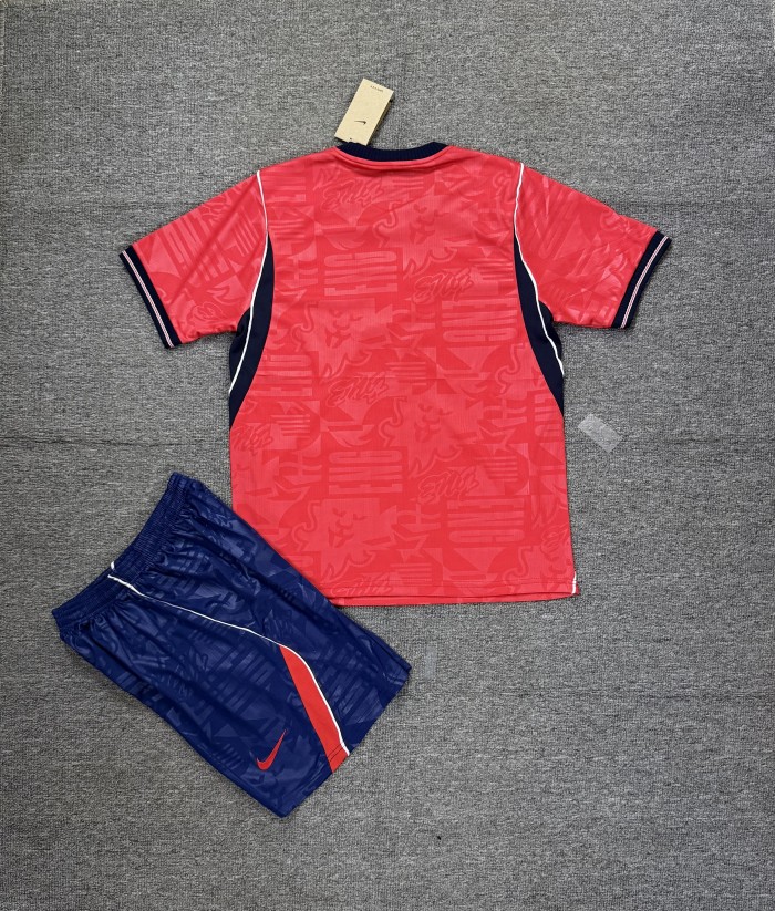 Adult Uniform 2026 England Away Red Soccer Jersey Shorts Men's Football Set
