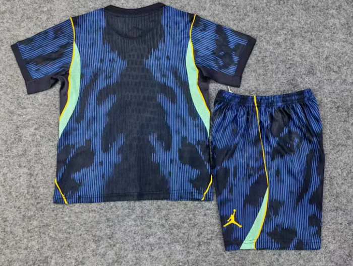 Player Version Youth Uniform Kids Kit 2026 Brazil Away Soccer Jersey Shorts Brasil Child Football Set