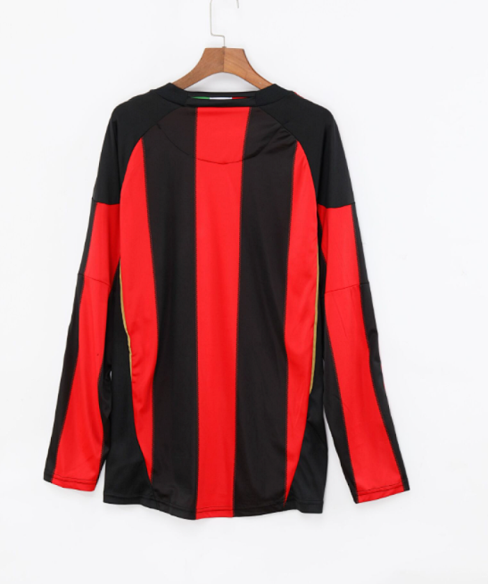 Long Sleeve Retro Jersey 2010-2011 AC Milan Home Soccer Jersey Vintage Football Shirt