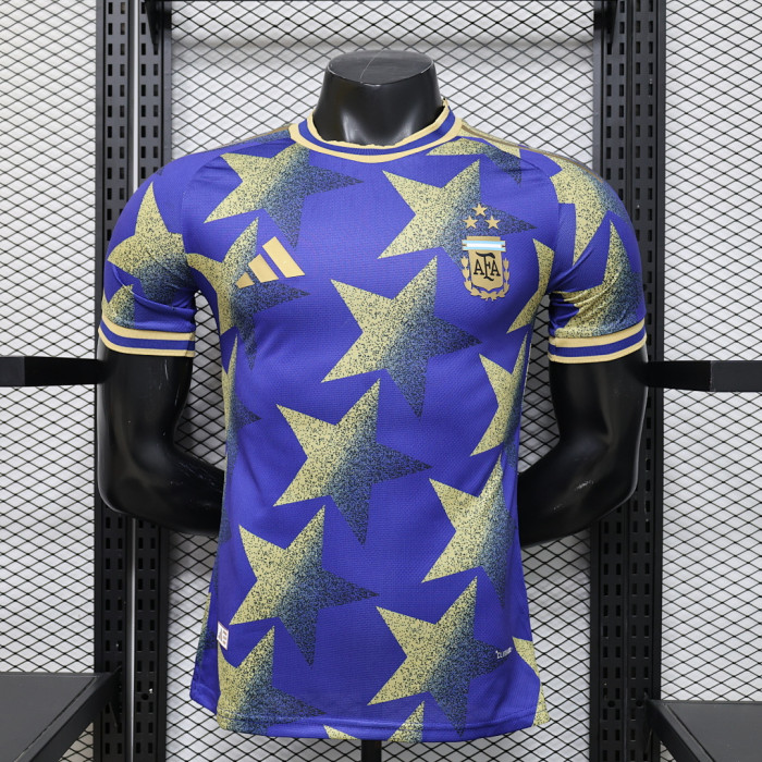 Player Version 2026 Argentina Blue/Yellow Soccer Jersey Camisetas de Futbol