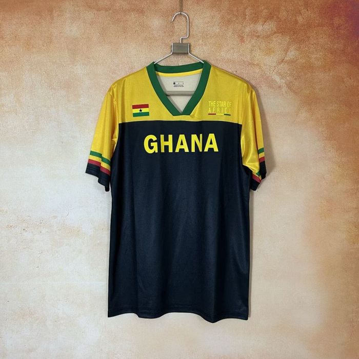 Fan Version 2026 Ghana Africa Star Yellow/Black Soccer Jersey Football Shirt
