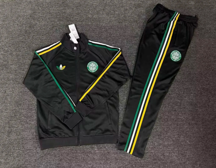 2026-2027 Celtic Black Soccer Tracksuit Football Jacket and Pants