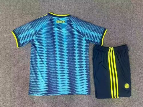 with Dark Blue Shorts Youth Uniform Kids Kit 2026 Colombia Away Soccer Jersey Shorts  Child Football Set