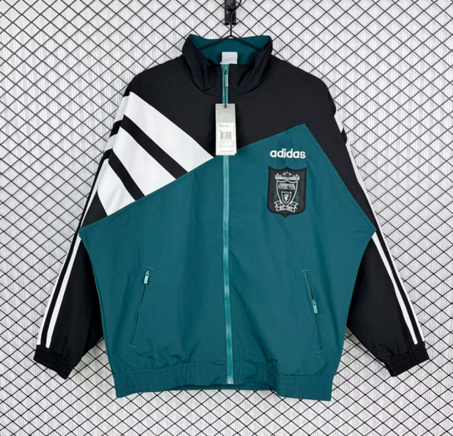Retro Jacket 1995-1996 Liverpool Grey Soccer Windbreaker Jacket Football Jacket