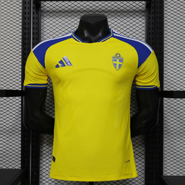 Player Version 2026 Sweden Home Soccer Jersey Football Shirt