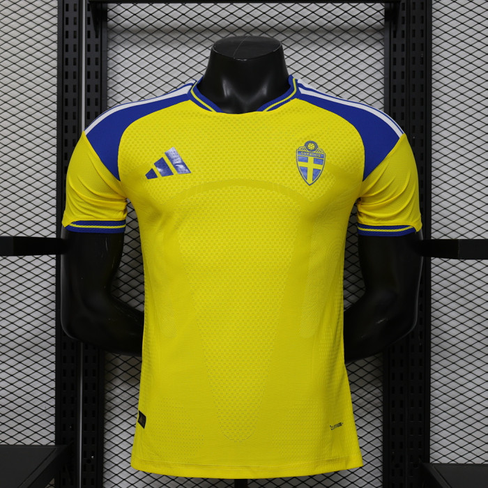Player Version 2026 Sweden Home Soccer Jersey Football Shirt