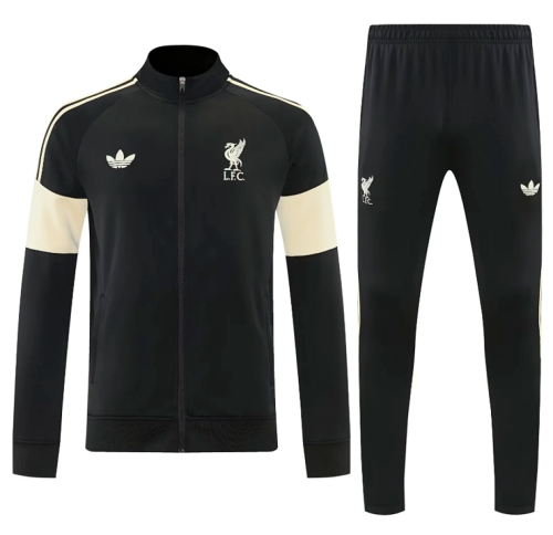 2026 Liverpool Black/Yellow Soccer Jacket and Pants Football Tracksuit
