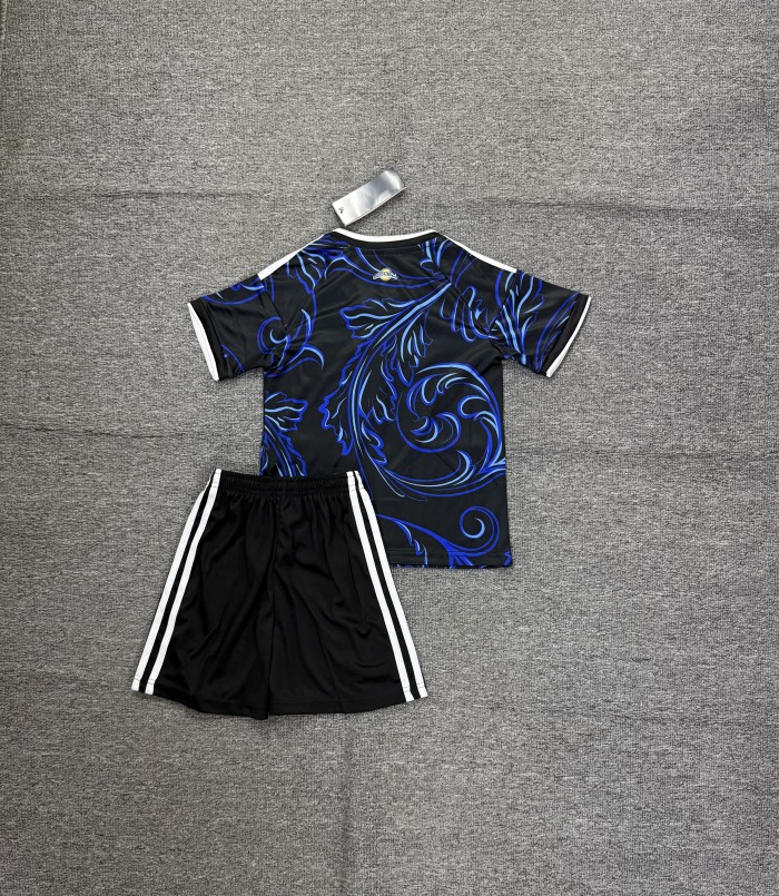 with FIFA 2022 World Champions Patch Youth Uniform Kids Kit Argentina 2026 Away Soccer Jersey Shorts Child Football Set