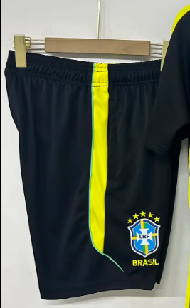 Fan Version 2025-2026 Brazil Black/Yellow Soccer Training Shorts Football Shorts