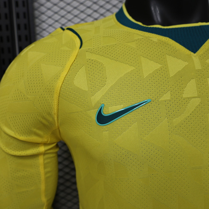 Long Sleeve Player Version 2026 Brazil Home Soccer Jersey Brasil Football Shirt