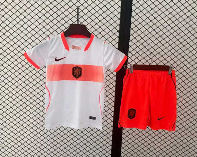 Youth Uniform Kids Kit 2026 Netherlands Away Soccer Jersey Shorts Dutch Child Football Set