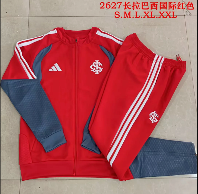 2026-2027 Brasil Internacional Red Soccer Tracksuit Football Jacket and Pants