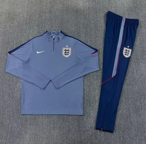 2026-2027 England Grey Soccer Training Sweater and Pants Football Kit