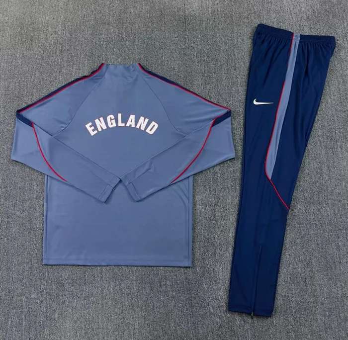 2026-2027 England Grey Soccer Training Sweater and Pants Football Kit
