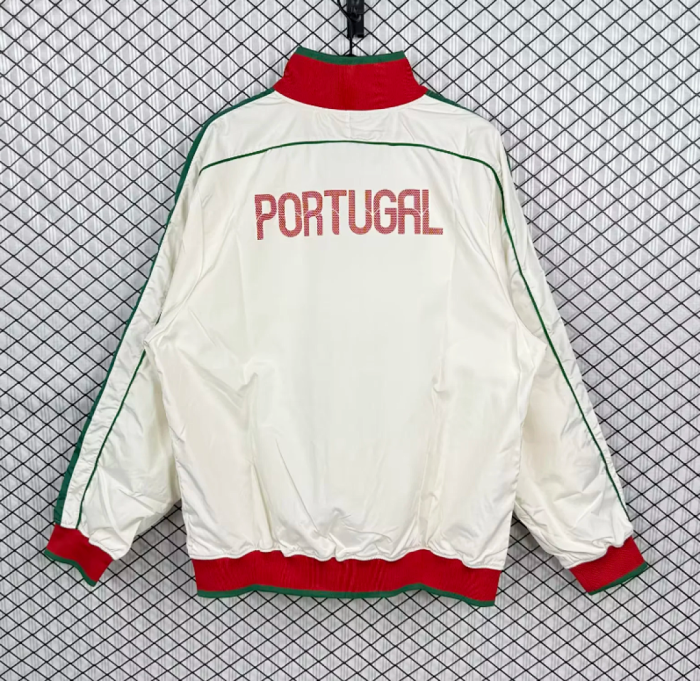 Retro Jacket 2010-2011 Portugal White Soccer Windbreaker Jacket Football Jacket