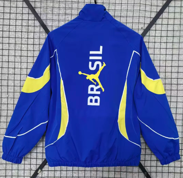 2026-2027 Brazil Blue Soccer Windbreaker Jacket Brasil Football Jacket