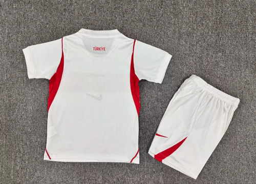 Youth Uniform Kids Kit 2026 Turkey Home Soccer Jersey Shorts Child Football Set