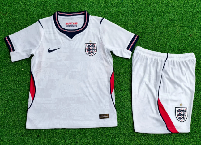 Player Version Youth Uniform Kids Kit 2026 England Home Soccer Jersey Shorts Child Football Set