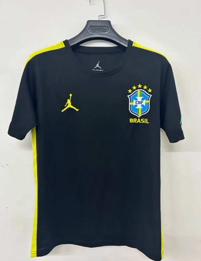 Fan Version 2026 Brazil Black/Yellow Soccer Training Jersey Brasil Camisetas de Futbol