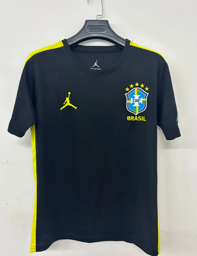 Fan Version 2026 Brazil Black/Yellow Soccer Training Jersey Brasil Camisetas de Futbol