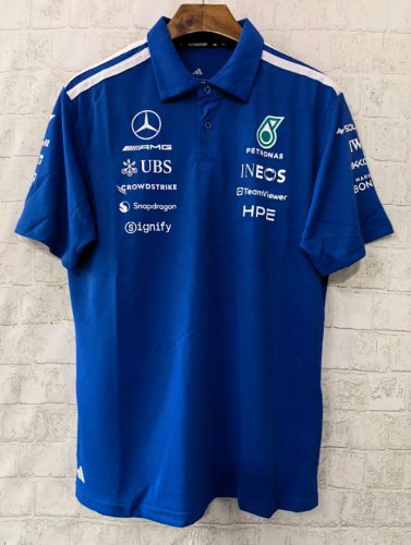 Mercedes 2026-2027 Blue T-Shirt Racing Polo