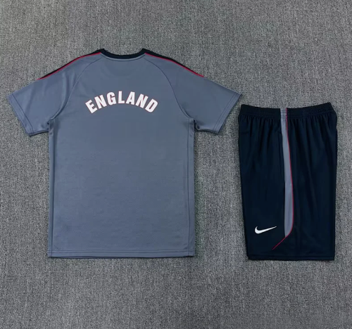Adult Uniform 2026 England Grey Soccer Training Jersey and Shorts Football Kits