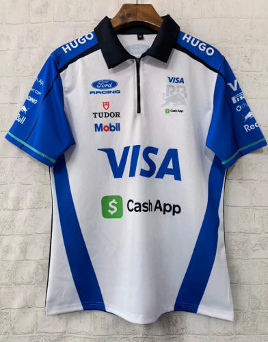2026 Red Bull White/Blue Polo Racing Shirt