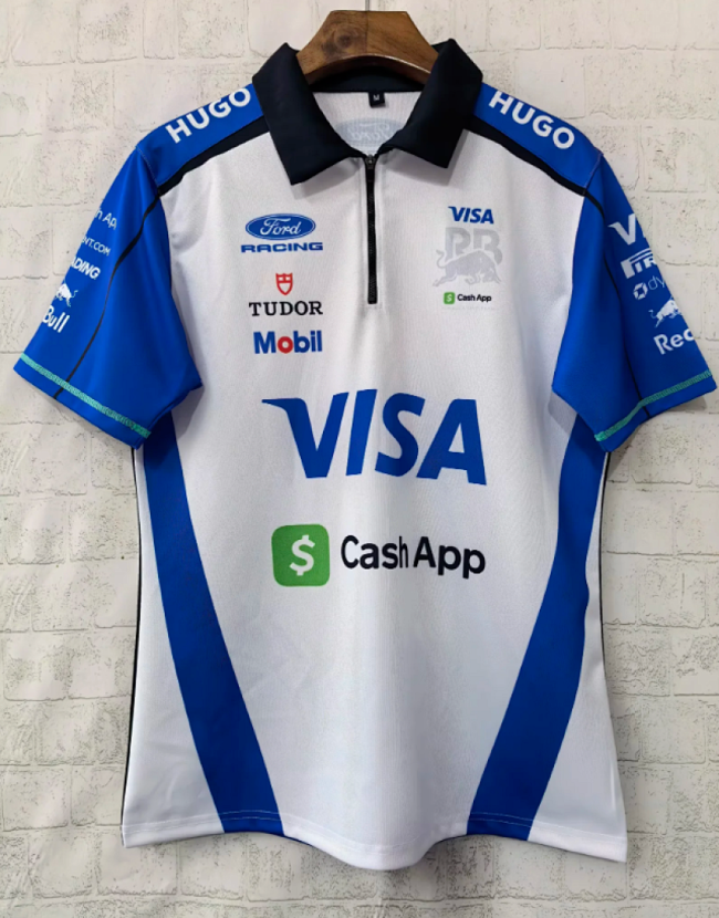 2026 Red Bull White/Blue Polo Racing Shirt