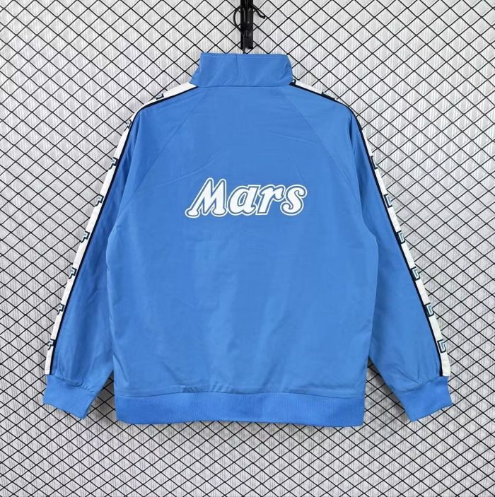 Retro Jacket 1988-1989 Napoli Blue Soccer Windbreaker Jacket Napoles Football Jacket