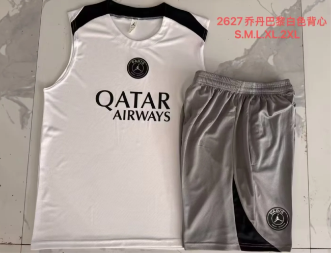Adult Uniform 2026-2027 PSG White Soccer Training Vest and Shorts Paris Football Kits